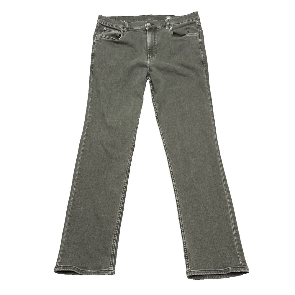 Faherty Men's Jeans Size 34x32 Slim Straight Stretch Terry 5 Pocket Fall Olive